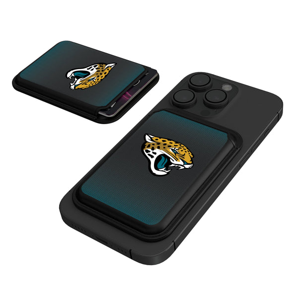 Jacksonville Jaguars Linen Black Magnetic Credit Card Wallet