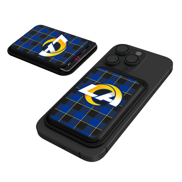 Los Angeles Rams Plaid Black Magnetic Credit Card Wallet