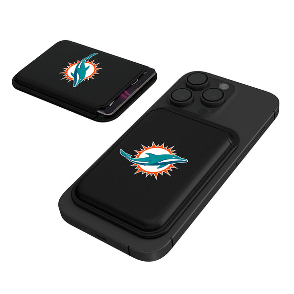 Miami Dolphins Insignia Black Magnetic Credit Card Wallet