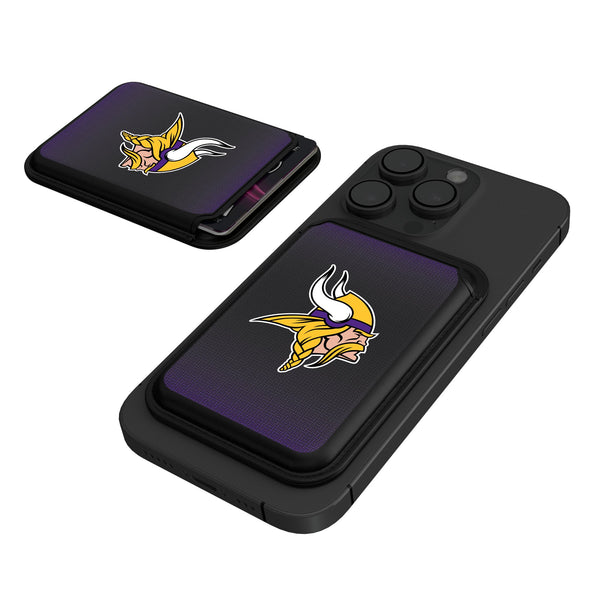 Minnesota Vikings Linen Black Magnetic Credit Card Wallet