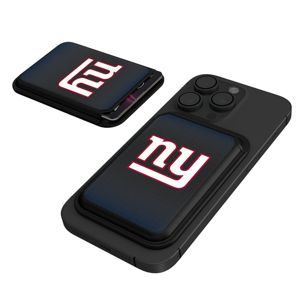 New York Giants Linen Black Magnetic Credit Card Wallet