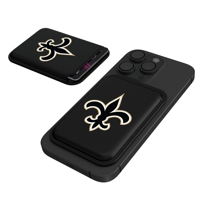 New Orleans Saints Insignia Black Magnetic Credit Card Wallet