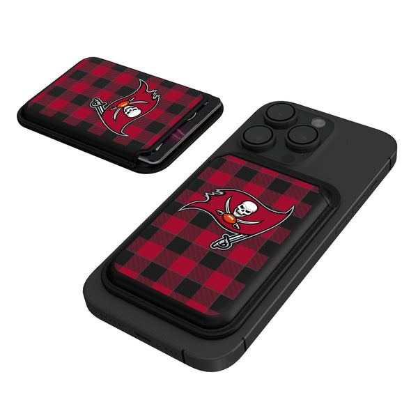 Tampa Bay Buccaneers Plaid Black Magnetic Credit Card Wallet