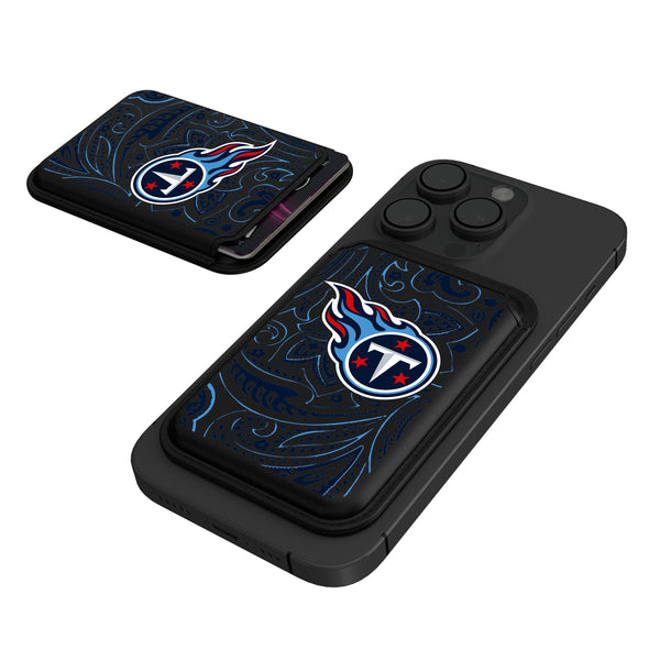 Tennessee Titans Paisley Black Magnetic Credit Card Wallet