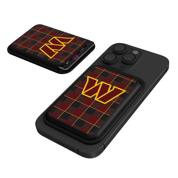 Washington Commanders Plaid Black Magnetic Credit Card Wallet