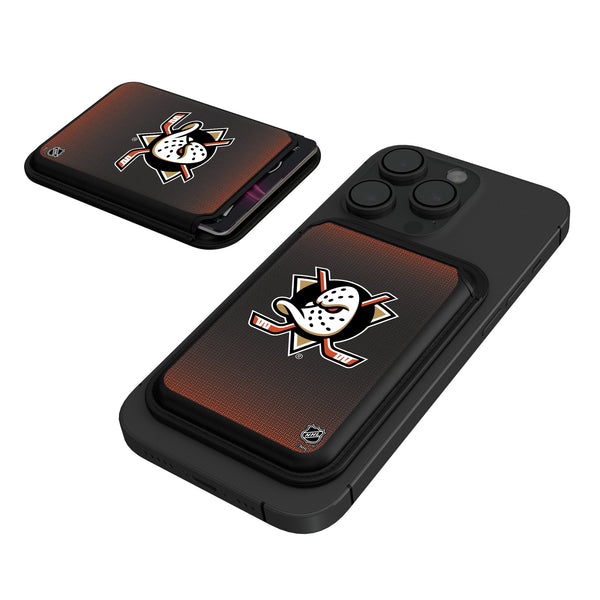 Anaheim Ducks Linen Black Magnetic Credit Card Wallet