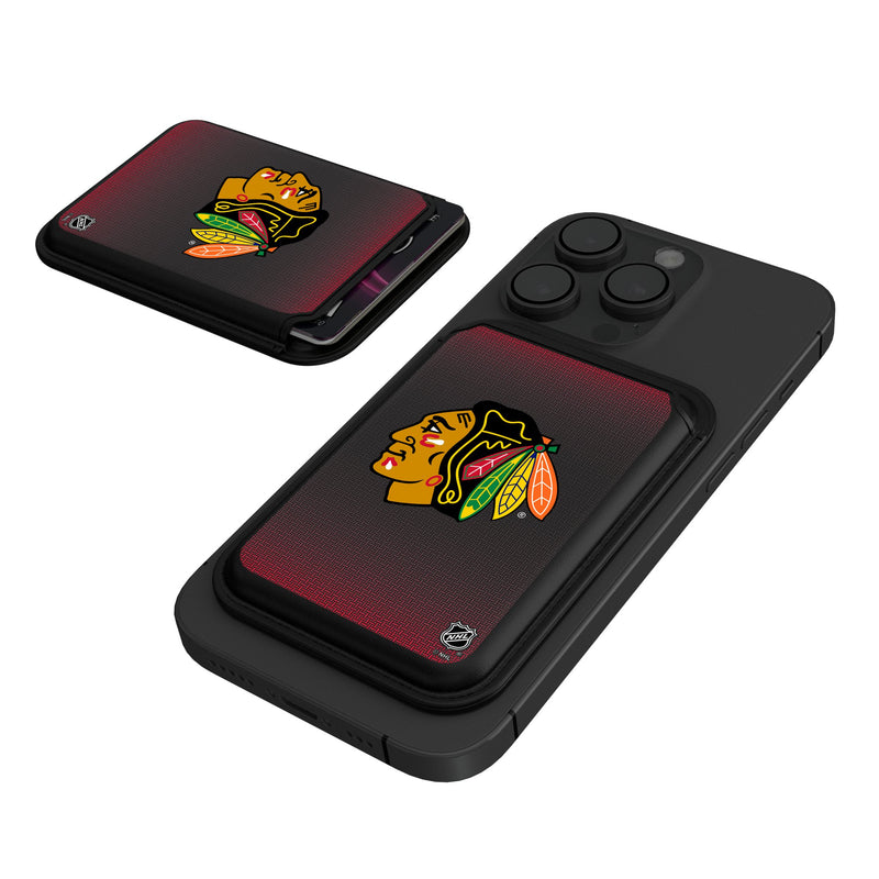 Chicago Blackhawks Linen Black Magnetic Credit Card Wallet