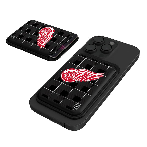 Detroit Red Wings Plaid Black Magnetic Credit Card Wallet