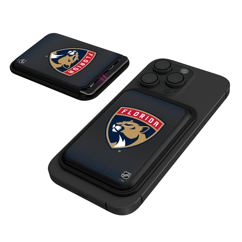 Florida Panthers Linen Black Magnetic Credit Card Wallet