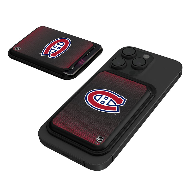 Montreal Canadiens Linen Black Magnetic Credit Card Wallet