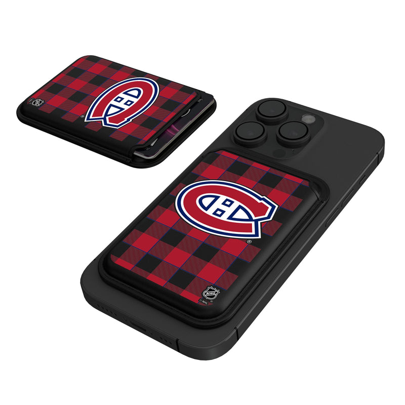 Montreal Canadiens Plaid Black Magnetic Credit Card Wallet