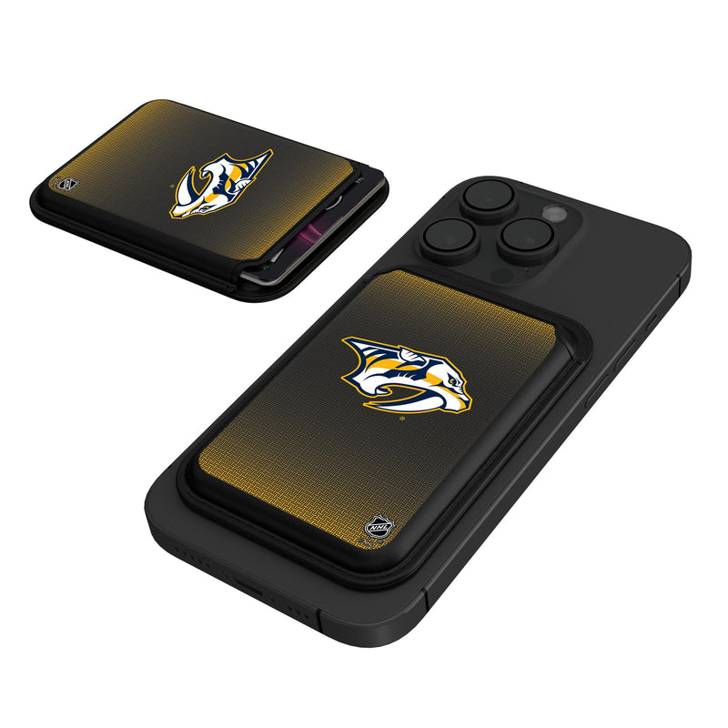 Nashville Predators Linen Black Magnetic Credit Card Wallet