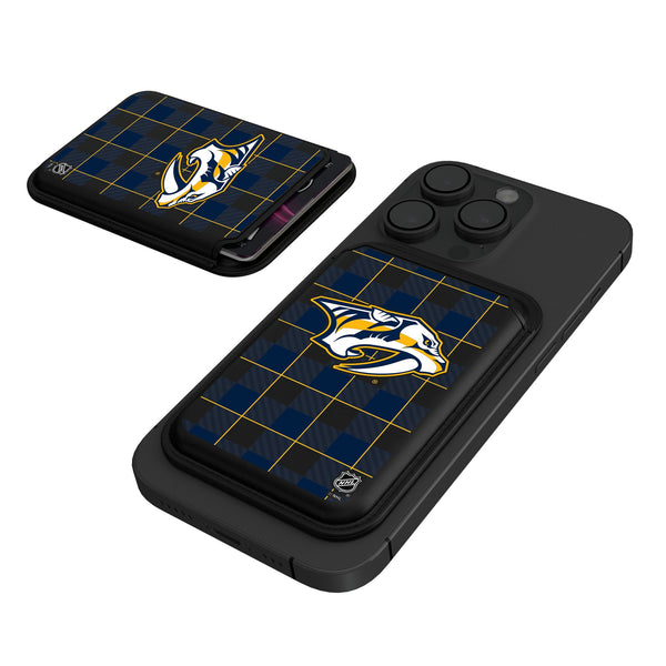 Nashville Predators Plaid Black Magnetic Credit Card Wallet