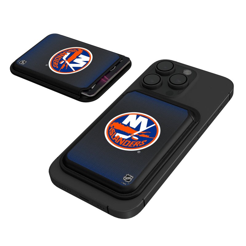 New York Islanders Linen Black Magnetic Credit Card Wallet