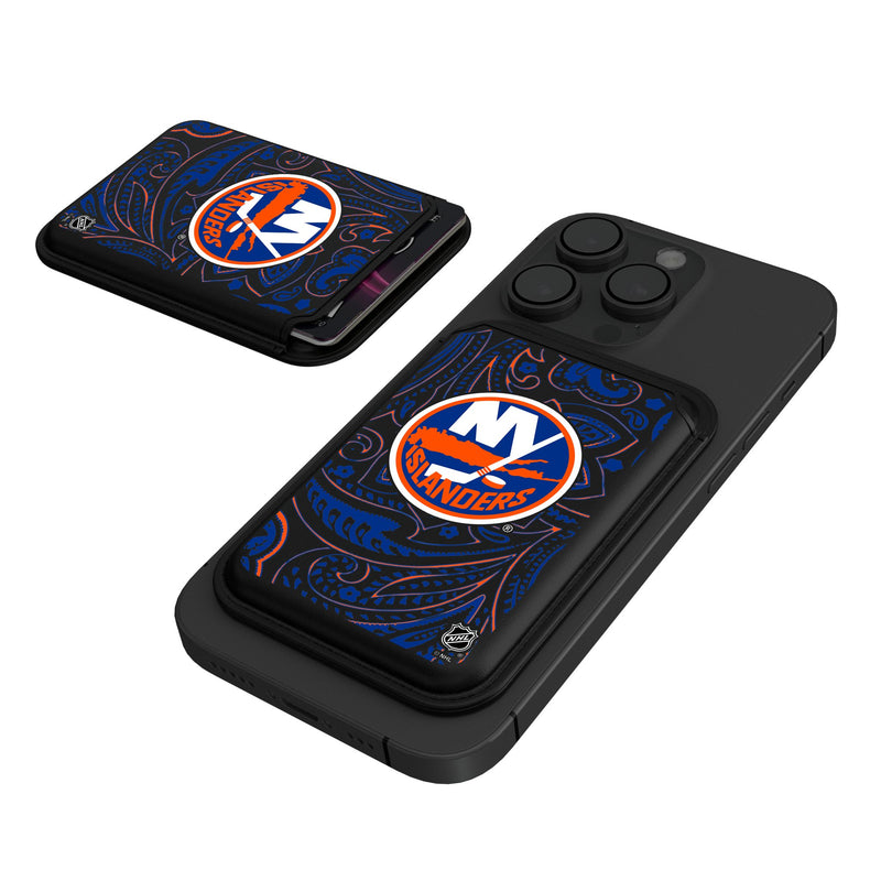 New York Islanders Paisley Black Magnetic Credit Card Wallet