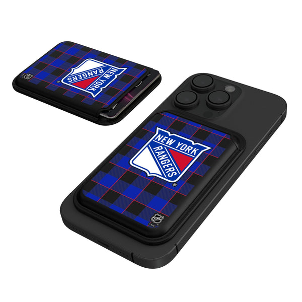 New York Rangers Plaid Black Magnetic Credit Card Wallet