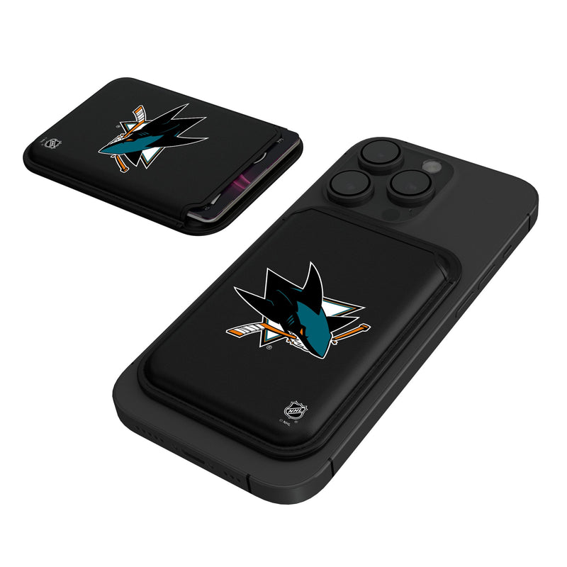 San Jose Sharks Insignia Black Magnetic Credit Card Wallet