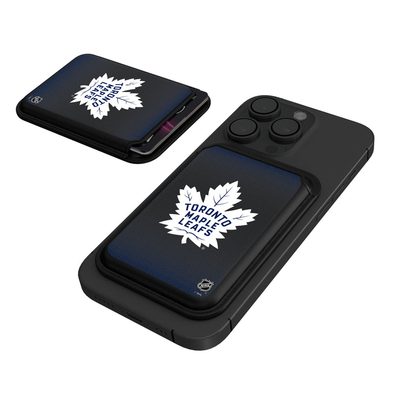 Toronto Maple Leafs Linen Black Magnetic Credit Card Wallet