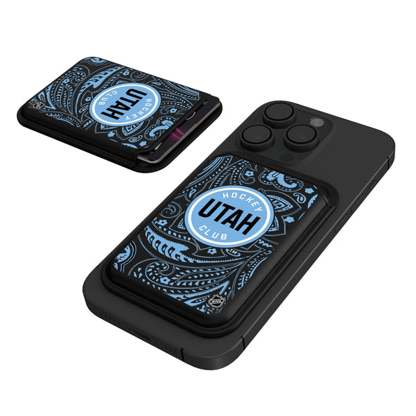 Utah Hockey Club Paisley Black Magnetic Credit Card Wallet