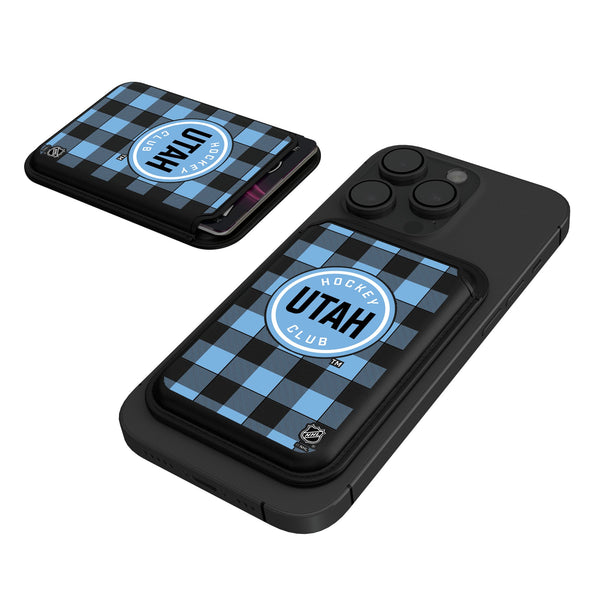 Utah Hockey Club Plaid Black Magnetic Credit Card Wallet