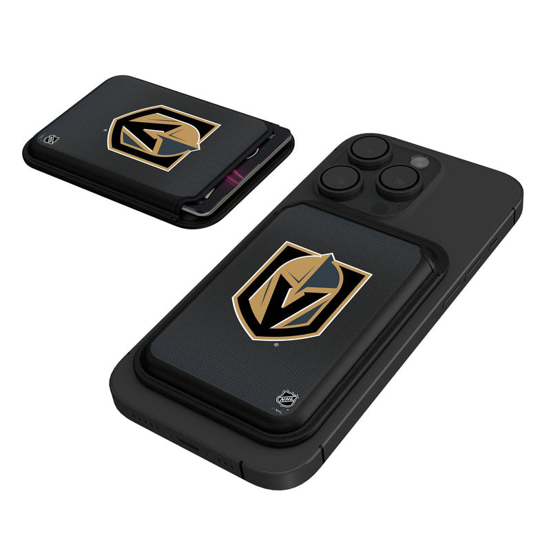 Vegas Golden Knights Linen Black Magnetic Credit Card Wallet