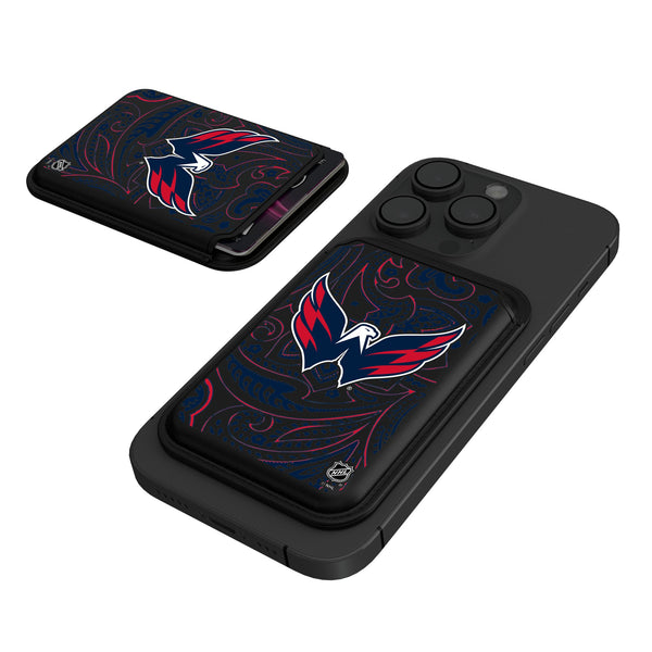 Washington Capitals Paisley Black Magnetic Credit Card Wallet