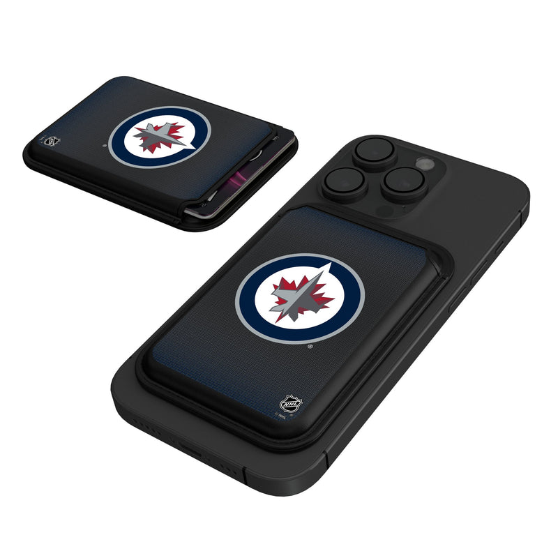 Winnipeg Jets Linen Black Magnetic Credit Card Wallet