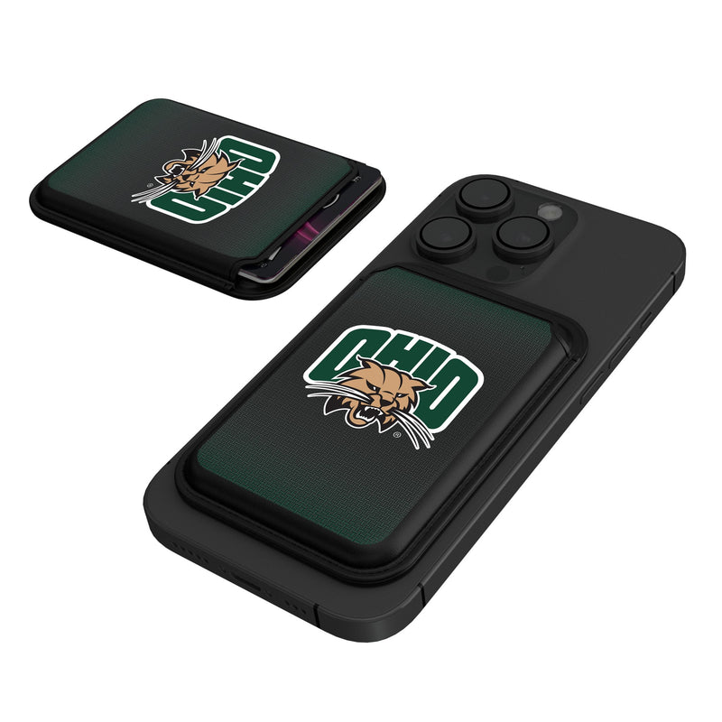 Ohio University Bobcats Linen Black Magnetic Credit Card Wallet