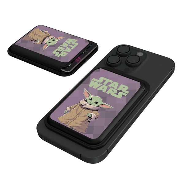 Star Wars: The Mandalorian Grogu Color Block Black Magnetic Credit Card Wallet