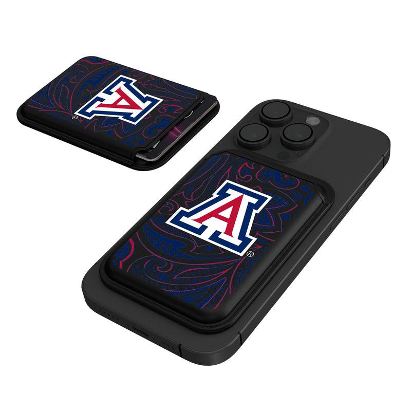 University of Arizona Wildcats Paisley Black Magnetic Credit Card Wallet