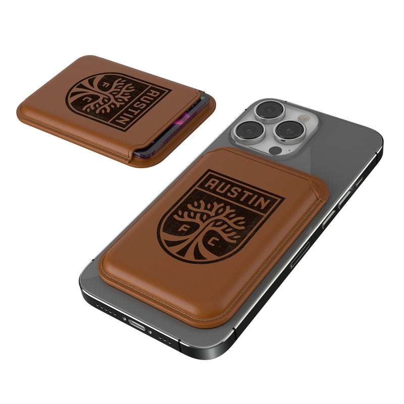 Austin FC  Burn Brown Magnetic Credit Card Wallet