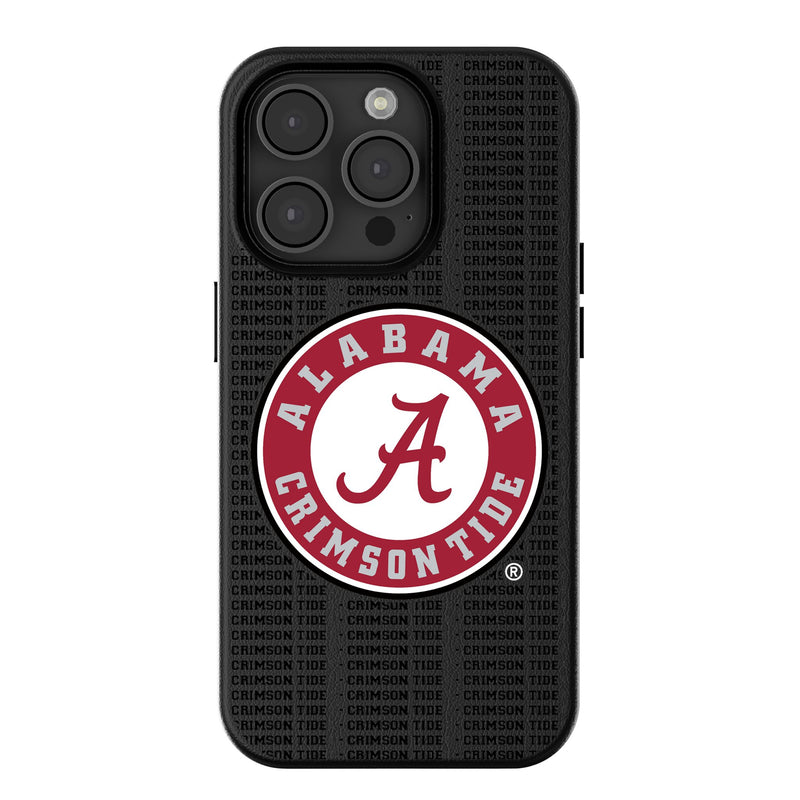 University of Alabama Crimson Tide Text Backdrop iPhone MagSafe Compatible Phone Case