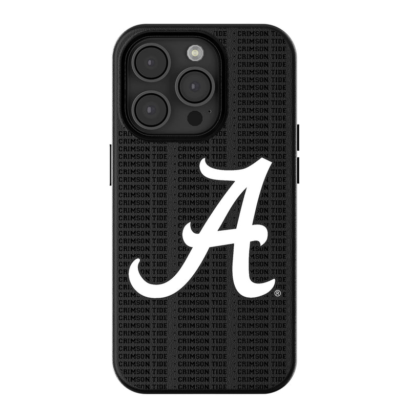 University of Alabama Crimson Tide Script A Text Backdrop iPhone MagSafe Compatible Phone Case