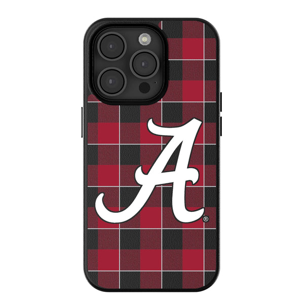 University of Alabama Crimson Tide Script A Plaid iPhone MagSafe Compatible Phone Case