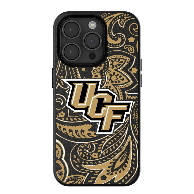 University of Central Florida Golden Knights Paisley iPhone MagSafe Compatible Phone Case