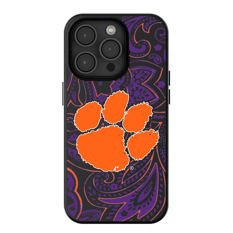 Clemson University Tigers Paisley iPhone MagSafe Compatible Phone Case