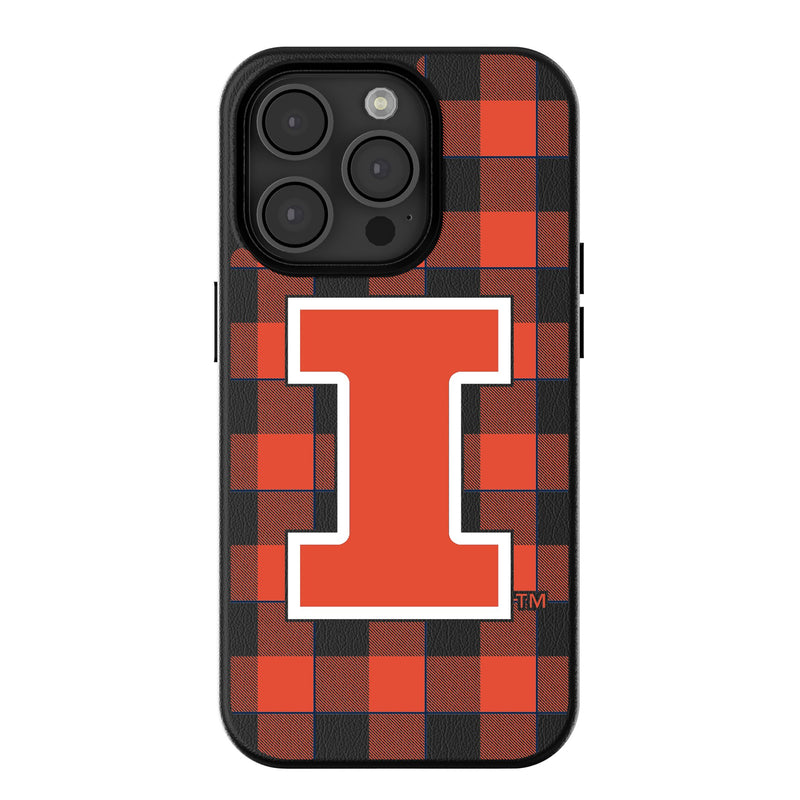 University of Illinois Fighting Illini Plaid iPhone MagSafe Compatible Phone Case