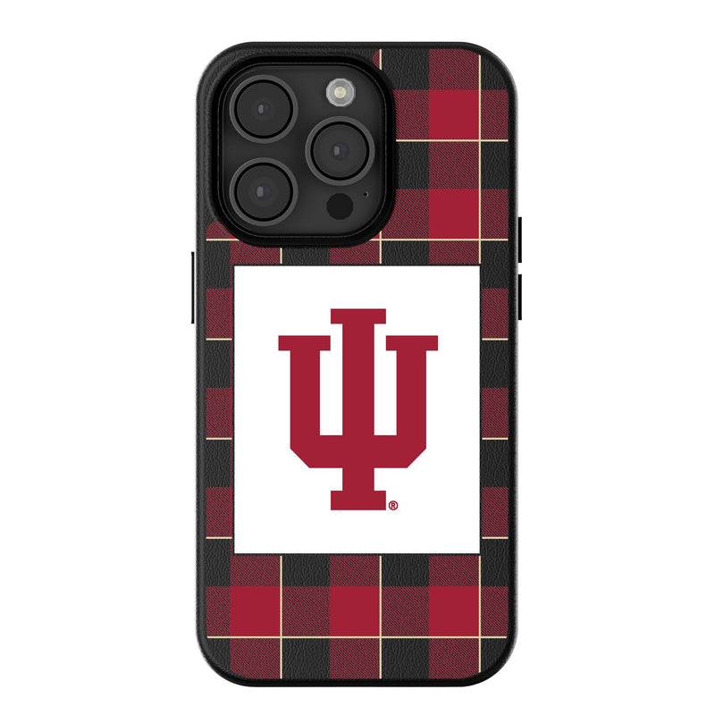 Indiana University Hoosiers Plaid iPhone MagSafe Compatible Phone Case