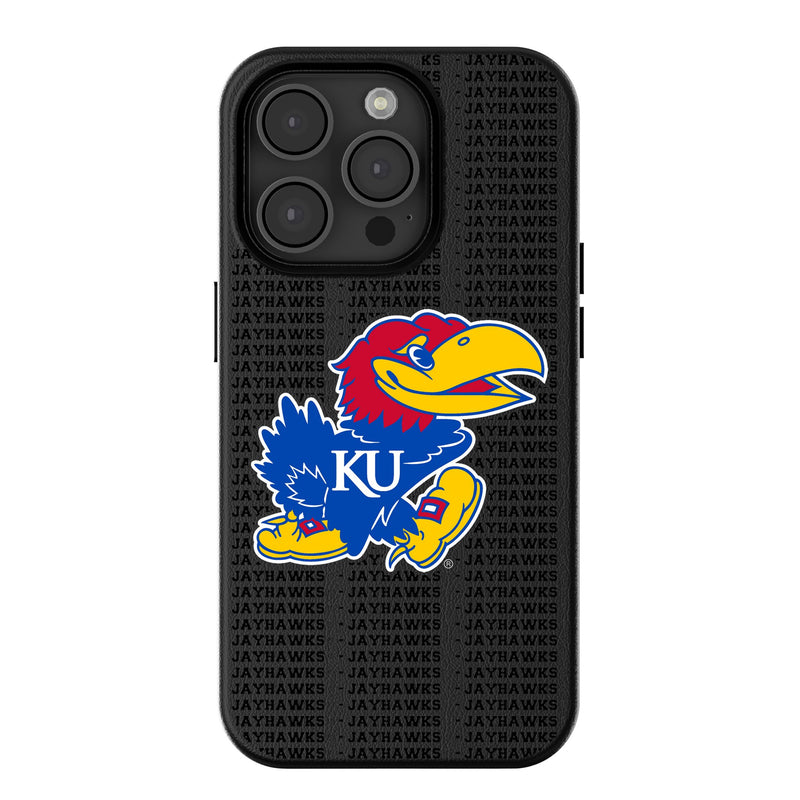 University of Kansas Jayhawks Text Backdrop iPhone MagSafe Compatible Phone Case