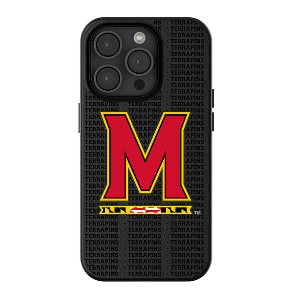 University of Maryland Terrapins Text Backdrop iPhone MagSafe Compatible Phone Case