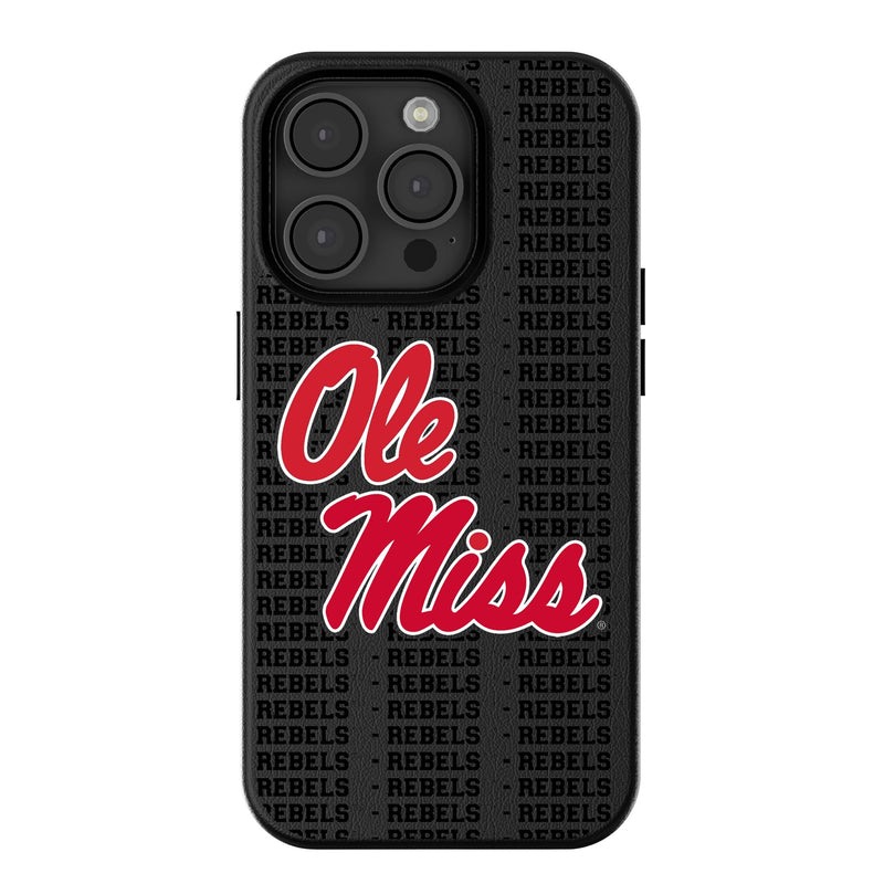 University of Mississippi Rebels Text Backdrop iPhone MagSafe Compatible Phone Case