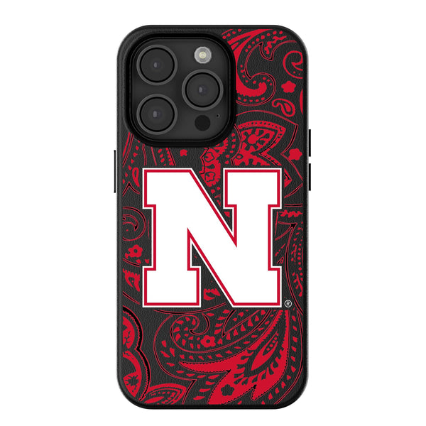 University of Nebraska Huskers Block N Paisley iPhone MagSafe Compatible Phone Case