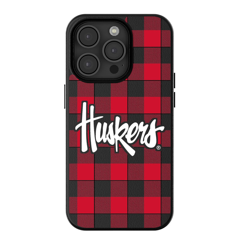 University of Nebraska Huskers Plaid iPhone MagSafe Compatible Phone Case