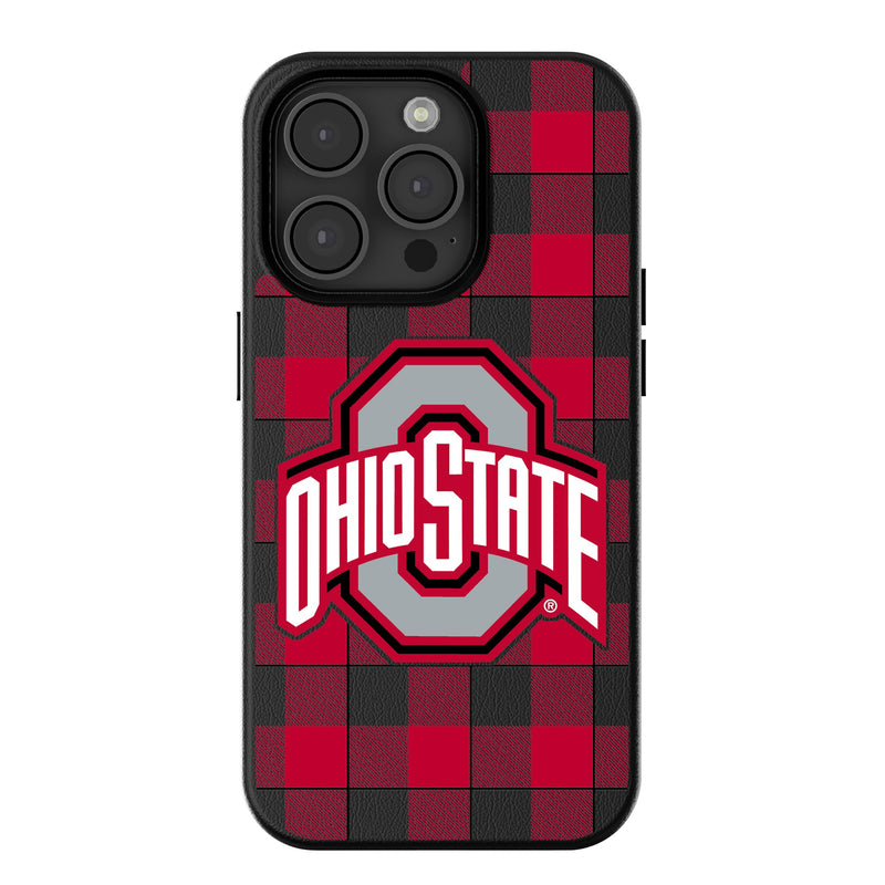 Ohio State University Buckeyes Plaid iPhone MagSafe Compatible Phone Case