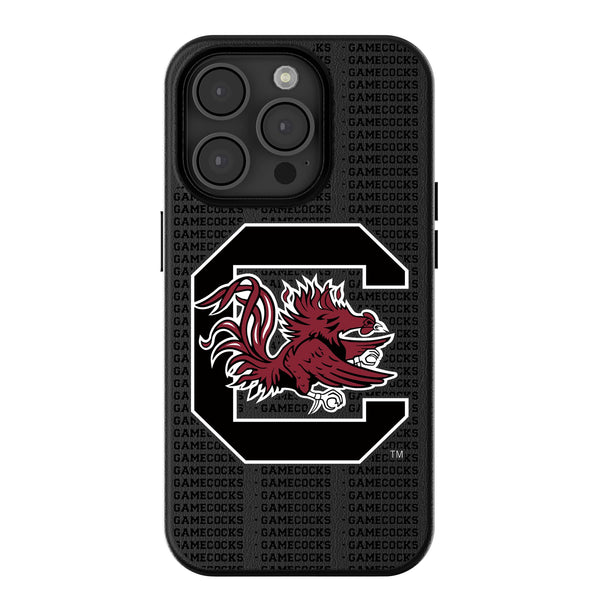 University of South Carolina Gamecocks Text Backdrop iPhone MagSafe Compatible Phone Case