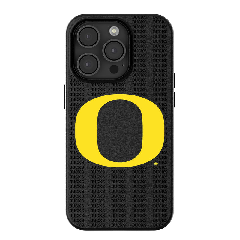 University of Oregon Ducks Text Backdrop iPhone MagSafe Compatible Phone Case