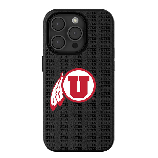 University of Utah Utes Text Backdrop iPhone MagSafe Compatible Phone Case