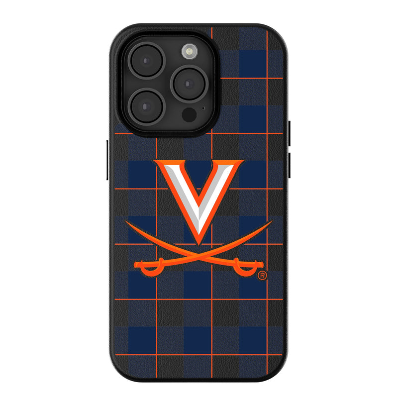 University of Virginia Cavaliers Plaid iPhone MagSafe Compatible Phone Case