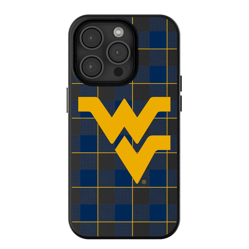 West Virginia University Mountaineers Plaid iPhone MagSafe Compatible Phone Case