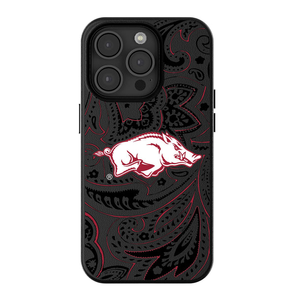 University of Arkansas Fayetteville Razorbacks Paisley iPhone MagSafe Compatible Phone Case